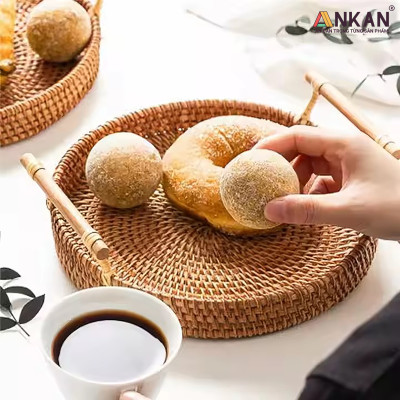 Rổ Đựng Hoa Quả Mây Tre - Giỏ Đựng Đồ Trang Trí, Chắc Chắn, Tự Nhiên