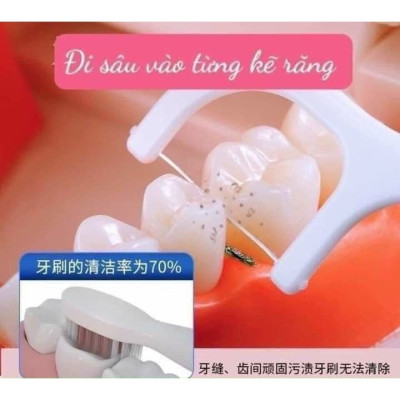 Phụ kiện nhà bếp phòng ăn - Set  hộp 50 cây tăm chỉ nha khoa ,an toàn dễ sử dụng