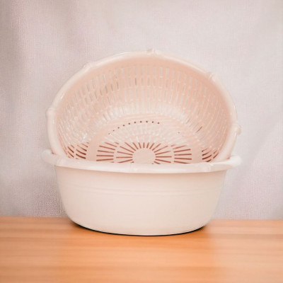 Bộ chậu rửa và rổ nhựa kiểu đốt trúc cao cấp nhiều size