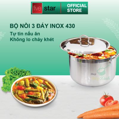 Nồi Luộc Gà Fivestar Tặng 2 Muỗng Canh - Bạc