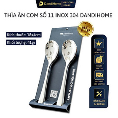 Bộ 6 thìa muỗng inox 304 DandiHome 2020 cao cấp, sang trọng, tinh tế