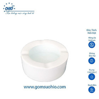 Gạt Tàn Tròn 3.8 cm Sứ Trắng OHIO