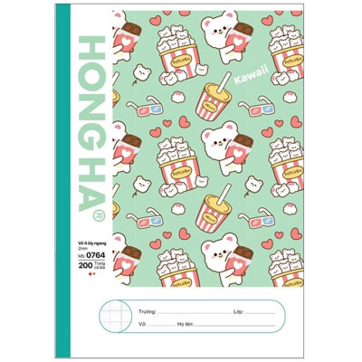 Lốc 5 Tập South Star Kawai - 4 Ô Ly Kẻ Ngang 200 Trang 58gsm - Hồng Hà 0764 (Mẫu Bìa Giao Ngẫu Nhiên) - Tặng Kèm 1 Cuốn Cùng Loại