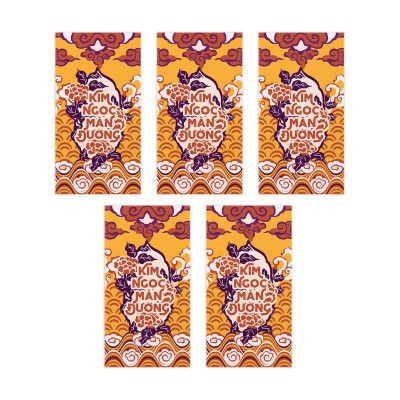 Bao lì xì 9x17 cm SDstationery CÁT NIÊN MỸ Ý (set 5 bao) giấy chất lượng cao, hoa văn cổ truyền sang trọng