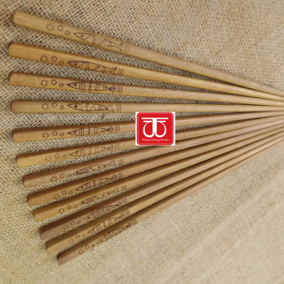 Bộ 10 đôi đũa ăn khắc hình cá