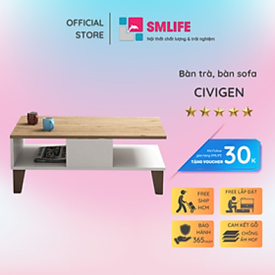 Bàn trà bằng gỗ thiết kế tiện dụng SMLIFE Civigen