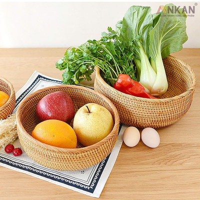 Rổ Mây Tre Đan ANKAN – Giỏ Mây Handmade Đựng Trái Cây, Bánh Kẹo, Đồ Khô, Decor Nhà Cửa