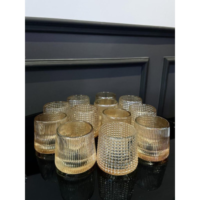 Set 6 Cốc Thuỷ Tinh Xoay | 2 Mẫu Hoa Văn Cực Đẹp | Sang Trọng Tinh Tế 