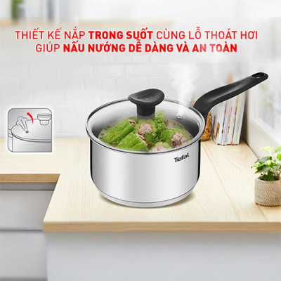 Nồi cán dài/quánh Inox Tefal Primary (16cm x 1.5L/18cm x 2.2L) - Hàng chính hãng