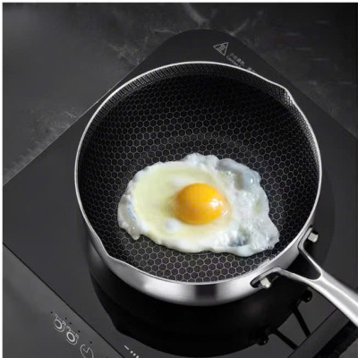 Chảo Quánh Sâu Lòng Tổ Ong 18cm Cao Cấp Chống Dính 5 Lớp Inox 316 Dùng Bếp Từ, Bếp Ga, Bếp Điện - HÀNG CHÍNH HÃNG MINIIN