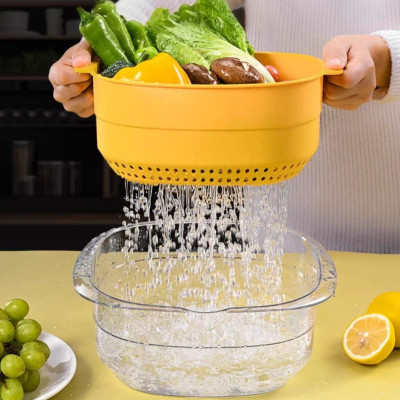 Bộ Rổ Thau Chậu Nhật Có 2 Size Vuông Nhựa ABS 2 IN 1 Hokori Siêu Bền Dầy Chắc Chắn Tiện Dụng Cao Cấp Hàng Xuất Nhật