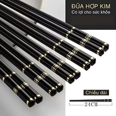 Đũa - Combo 30 đôi đũa khảm vàng - Đũa ăn viền vàng - đũa ăn cơm - đũa ăn đen viền vàng - Hàng chính hãng