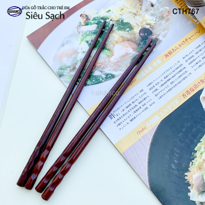 Đũa Trắc vấu tròn dành riêng cho bé (1 đôi) tập gắp làm quen đôi đũa (CTH767) tạo thói quen dùng đúng đồ của mình - an toàn sức khỏe - không chất độc hại