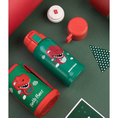 Bình giữ nhiệt Trẻ em Beddybear - Dung tích 600 ml - 2 Nắp thay thế - hình khủng long - Phù hợp bé từ 2 tuổi trở lên - Bảo hành chính hãng Beddy Bear 2 năm