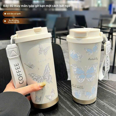Cốc Đựng Nước Giữ Nhiệt Cafe Lõi Inox 304, Thiết Kế Sang Trọng, Có Ống Hút - HÀNG CHÍNH HÃNG MINIIN