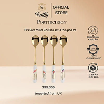 Portmeirion Sara Miller Chelsea set 4 thìa pha trà Nhập khẩu Anh Quốc