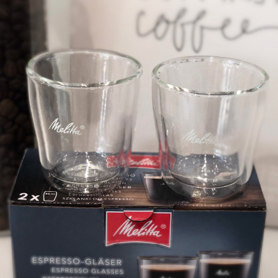 Set 2 ly espresso thủy tinh Melitta 2 lớp 80ml - Nhập khẩu từ Đức