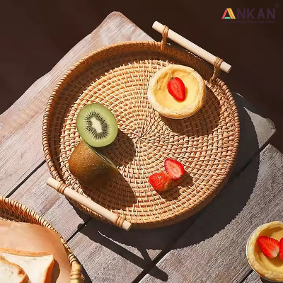 Rổ Đựng Hoa Quả Mây Tre - Giỏ Đựng Đồ Trang Trí, Chắc Chắn, Tự Nhiên