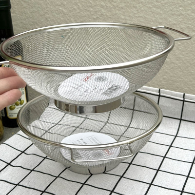 Rổ tròn Inox cao cấp Echo có tay cầm tiện dụng φ20cm - Nội địa Nhật 