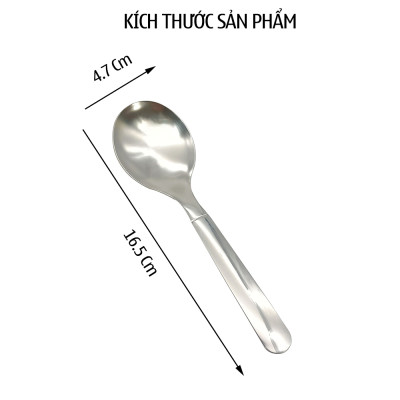 Combo 3 muỗng thìa tròn dày chất liệu inox không gỉ đa năng phong cách sang trọng phù hợp dùng ăn súp, ăn lẩu, xới cơm tiện lợi