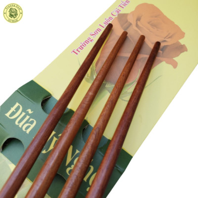 Bộ 02 Đôi Đũa Chiên Xào Xoay Hồng Dài 33 Cm - Đồ Gỗ Nhà Bếp Thương Hiệu Trường Sơn