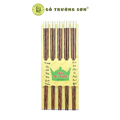 Đũa Gỗ Dừa Ghép Đầu Trắng 5 Đôi - Đồ Gỗ Nhà Bếp Thương Hiệu Trường Sơn