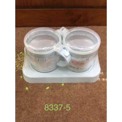 Bộ 2 hũ đựng gia vị thủy tinh Kinglxs cao cấp có khay ( giao ngẫu nhiên )