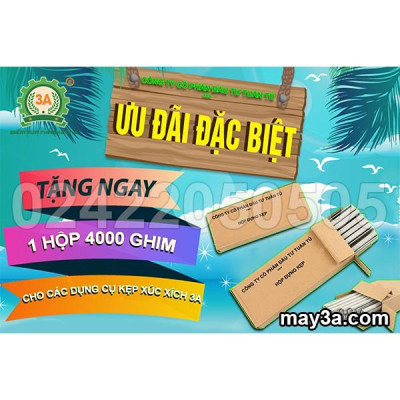 Dụng cụ kẹp đầu xúc xích 3A (dập 1 ghim) - Hàng Chính Hãng