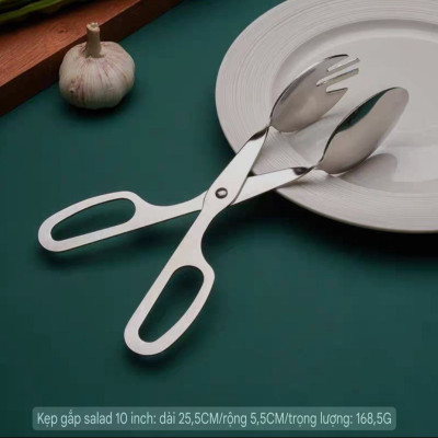 Kéo gắp thức ăn thực phẩm inox 304 sáng bóng