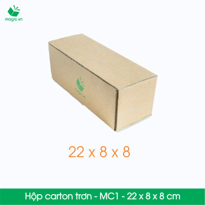 MC1 - 22x8x8 cm - 100 Thùng hộp carton trơn đóng hàng