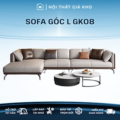 Ghế sofa góc L bọc da Adora