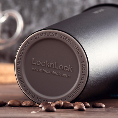 Ly giữ nhiệt LocknLock 550ml màu đen LHC3249BLK - Hàng chính hãng, mở nắp một chạm, chất liệu thép không gỉ miệng ly rộng - JoyMall