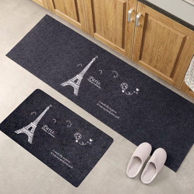 Bộ 2 thảm 2D nhà bếp đế cao su chống trượt 120x40 và 60x40 + kèm 2 khăn lau 30x30 (màu ngẫu nhiên) 