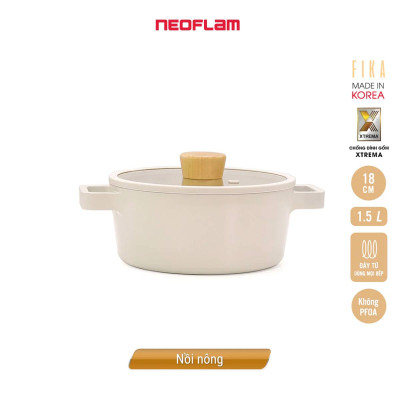 [Hàng chính hãng] Nồi cỡ nhỏ Neoflam Fika 18cm, dung tích 1.5L, trọng lượng 1kg. Made in Korea, Hàng có sẵn giao ngay