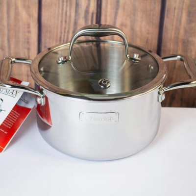 Bộ Inox cao cấp 3 lớp đáy liền Elmich Trimax XS EL-3743 size 16, 20, 24cm