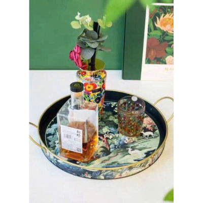  Khay đựng tròn có quai Magrace Paris họa tiết phong cảnh Hàng chính hãng