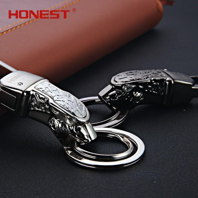 Móc khóa xe hơi Honest đầu báo mắt đính đá khóa cài BCK2