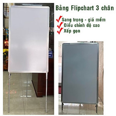 Bảng Flipchart 3 chân viết bút lông -Trắng-0,6x1,0m