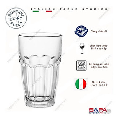 Bộ 6 Ly Thủy Tinh Cao Rock Bar Bormioli Rocco 516180BN6321990 (480ml / Ly) Bormioli Rocco - Italy