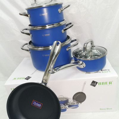 BỘ 5 NỒI CHẢO ARBER INOX NAVY