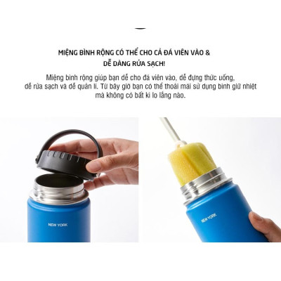 Bình Giữ Nhiệt Lock&Lock RigaTumbler màu xám LHC4160GRY dung tích 897ml - Hàng chính hãng, thép không gỉ - JoyMall