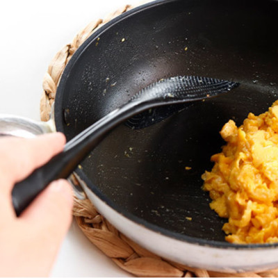 Combo 01 Muôi múc canh đầu silicone Echo Metal 25.5cm + 01 Muôi cơm kháng khuẩn cán dài Echo Metal 25cm màu đen - Nội địa Nhật Bản