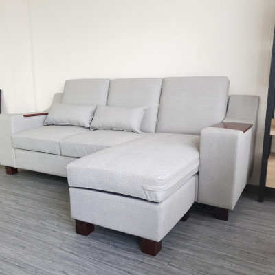 Sofa bed góc L Juno sofa màu xám, kem, xanh dương
