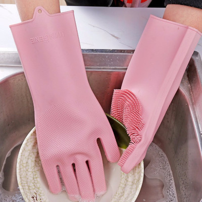 Găng Tay Gai Rửa Chén Silicon Găng Tay Rửa Chén Vệ Sinh Nhà Cửa Đa Năng - Giao màu ngẫu nhiên