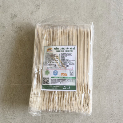 Combo muỗng (thìa) + nĩa gỗ dùng 1 lần - 25 combo/túi