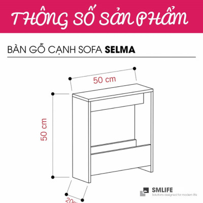 Bàn cạnh sofa SMLIFE Selma