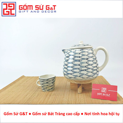 Bộ tích trà vẽ cá đàn Gốm Sứ G&T
