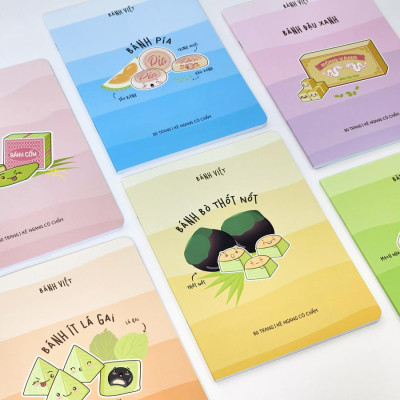 Tập Học Sinh Bánh Việt - Miền Bắc - Kẻ Ngang Có Chấm - 80 Trang 70gsm - Fahasa 03 - Bánh Ít Lá Gai