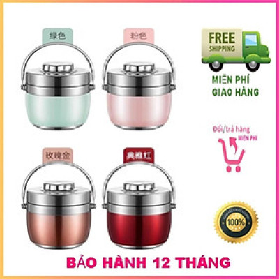 Cà mèn giữ nhiệt, Hộp đựng cơm cao cấp, chất liệu iox 304 dày dặn, dung tích 1.5L