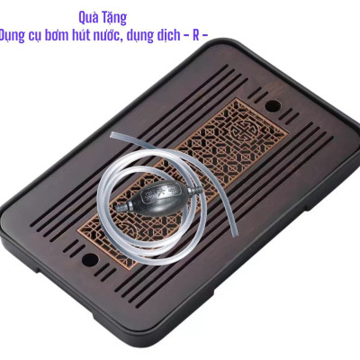 BỘ KHAY TRÀ NHẬT NÂU ĐEN PHONG CÁCH NHẬT BẢN CAO CẤP ( TẶNG DỤNG CỤ BƠM HÚT NƯỚC ,DUNG DỊCH - R -/ MH-ALK95 )